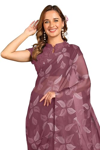 Image of MIRCHI FASHION Saree for Woman Chiffon Floral Printed | Lightweight Comfortable Daily Wear Women's Sari with Unstitched Blouse Piece (Available in 15 Colors)