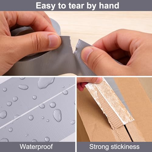 Image of Duct Tape Heavy Duty 2 Inch x 30 Yards,9 Mil Thickness Strong Adhesive,Flexible,Waterproof,Tear by Hand,DIY, Industrial & Professional Use(Silver)