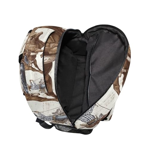 Cowboy Rodeo Pattern Backpack Laptop Tablet Travel School Bag with Name Tag for Boys Girls Teens4