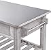 Boraam Sonoma Kitchen Cart with Stainless Steel Top, Storm Gray Wire