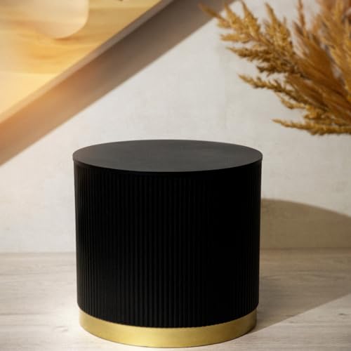 HOMLA TABI - Mesa de café (40 x 36 cm), Color Negro Mate
