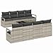 vidaXL Gartensofa-Set 9 pcs Hellgrau und Dunkelgrau Poly-Rattan, Garten- und Terrassensofas, langlebig, modern, modulares Design, UV-beständige Materialien, ideal für den Außenbereich