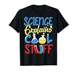 Science Explains Cool Stuff Funny Science Teacher Joke. Este diseño es para profesores de ciencia, estudiantes de ciencia, científicos y amantes de la ciencia. Si está interesado en el estudio de átomos, protones, neutrones y núcleos atómicos, entonces esto es para usted.
