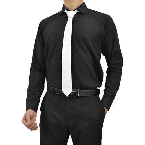 Image of Mens Lamb Leather Necktie - Skinny Solid Casual Business Wear Narrow Leather Slim Tie- Neckties for Party Wedding Gift