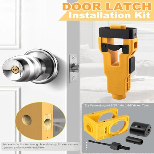 Kit d'installation de serrure de porte et guide de precision 21,5x20,5 cm - 3