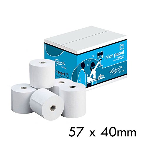 Fabrisa 4574011 - Rollo térmico (57 x 40 mm, 57 grs/m2, 10 unidades), color blanco