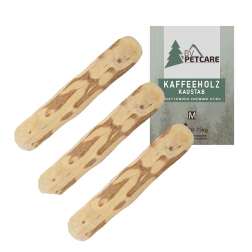 BV Petcare | Kaffeeholz Kaustab, Kau Knochen aus Kaffeeholz, natürliches Hundespielzeug für Hunde - 3er Set M Cover