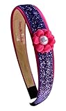 Purple Glitter Headband with Pink Daisy Flower for Preschoolers and Little Girls By Funny Girl...