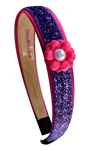 Purple Glitter Headband with Pink Daisy Flower for Preschoolers and Little Girls By Funny Girl Designs Purple Glitter Headband with Pink Daisy Flower for Preschoolers and Little Girls By Funny Girl Designs
