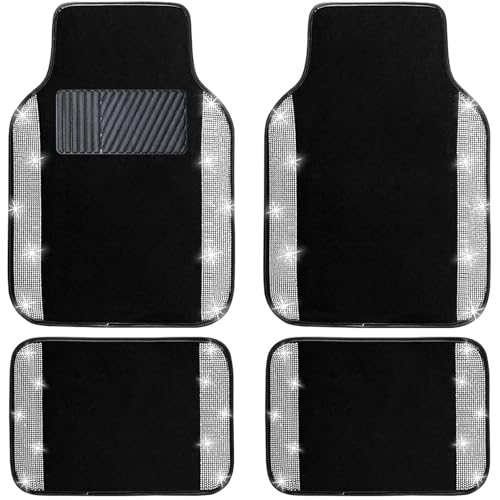 Tapis Voiture pour Renault Master II 1997-2010, Antiderapant Impermeable Tapis de Sol Auto Strass Brillant Diamant Accessoire Protection Interieur Chic,A