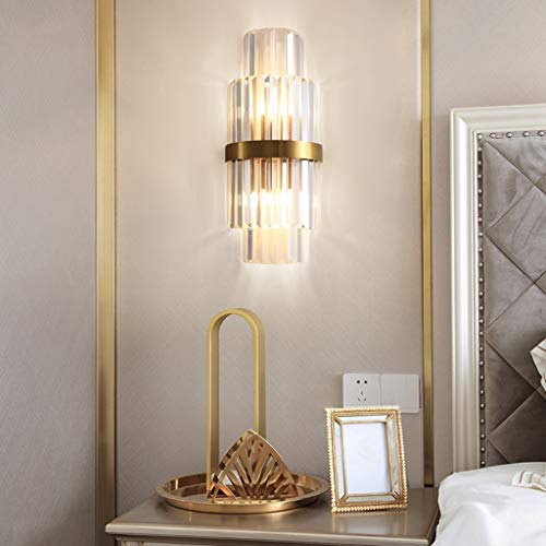 Lámpara de pared interior con tira de cristal de estilo moderno 7