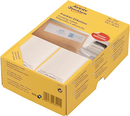 Étiquettes à affranchir autocollantes grand format 138 x 48 mm Avery Zweckform