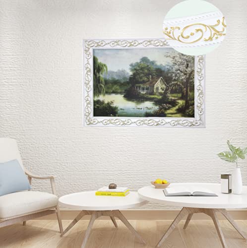 Flexible Molding Trim For Wall, Mirror, Cabinet Edge Rope Molding 1.4 X 120", 0.3" Thickness,Self-Adhesive (White) #TOP3