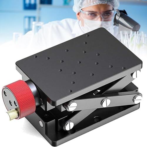 Tabella di sollevamento manuale con la piattaforma regolabile per l'attrezzatura di laboratorio e le applicazioni di scorrimento ottiche