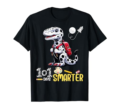 Happy 101 Days School Cute T Rex Dinosaurier Smarter Student T-Shirt