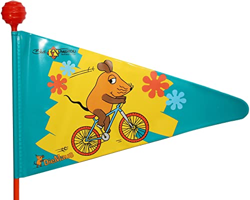 VDP Fahrradwimpel Sicherheitsfahne Orange - 118cm Fiberglas-Stange Mit Verdrehschutz Für Kinderfahrräder