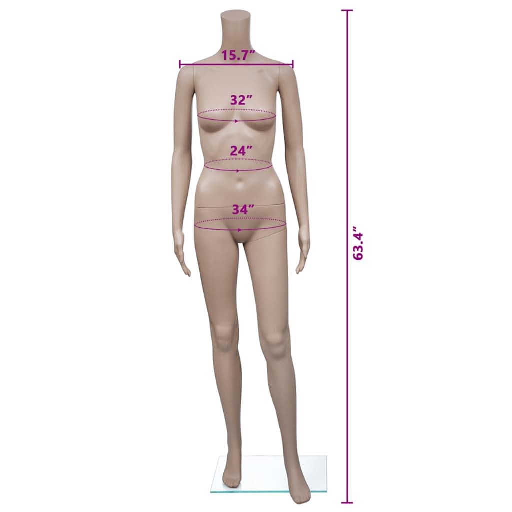 vidaXL Schaufensterpuppe Mannequin Frau Weiblich Mannequin Puppe ohne Kopf