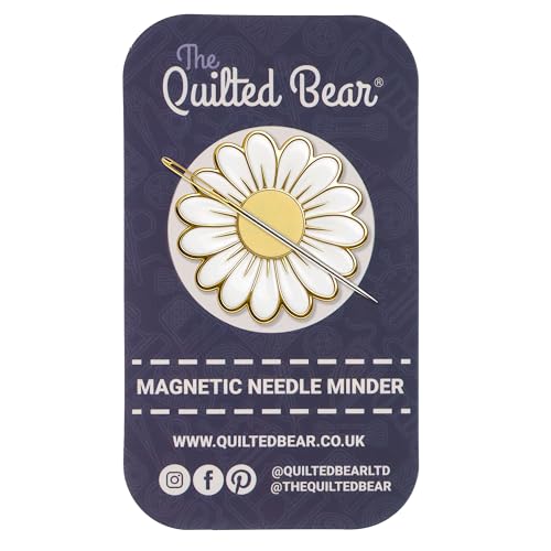 The Quilted Bear Needle Minder - Needle Minder Magnet for Keeping Sewing & Embroidery Needles Cross Stitch Needles Safe When Stitching Cross Stitch Supplies & Embroidery Supplies (Daisy)