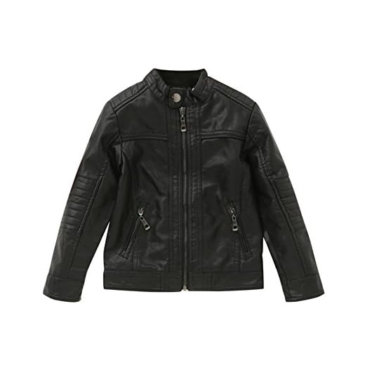 De feuilles CHIC-CHIC Blouson Motard Veste Faux cuir Fille Garcon - en simili cuir - Manche Longue - Manteau Automne D'hiver pour Enfant (11-12ans, Noir sans doublure)