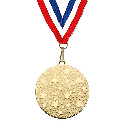 Trophies Plus MedalsPack of 10 Gold Virtuoso Stars Medals 50mm (2") WITH FREE RIBBON