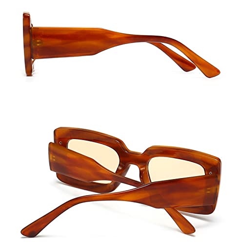 Image of Fashion Square Sunglasses For Women Men Rivet Decoration Luxury Ladies Sun Glasses UV400 Shades Lady Leopard Eyewear