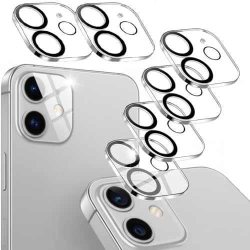 6 Pack Camera Lens Protector for iPhone 12 MINI (5.4 inch) & iphone 11 6.1-inch 9H Hardness Tempered Glass Film, Case Friendly, Anti-Scratch, Does Not Affect Night Shots - HD Clear