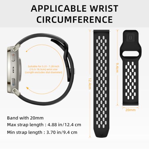 KiimLaa 20mm Silicone Bands for Amazfit Active 3 Premium/Active 2 by KiimLaa - Used condition - Image 4