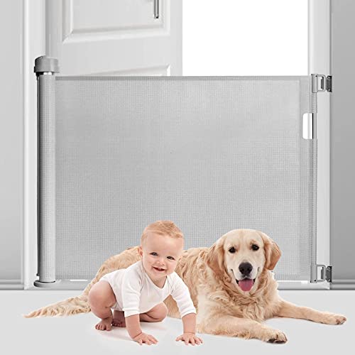 YIGWANG Türschutzgitter Treppenschutzgitter Roll, 0-140cm Treppenschutzrollo Ausziehbar Einziehbares Tür Cover