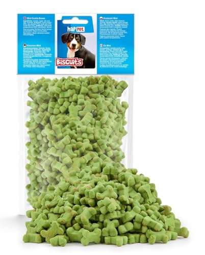 HAPPET® Leckereien für Hunde DB07 - Pfefferminzkekse mit 500g Würfel - Frischer Atem und gesunde Zähne - leckere Bisse für Hunde aller Rassen - Ideal zum Belohnen und täglichen Gebrauch