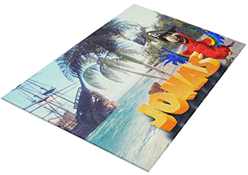 timalo® Kinderzimmer Teppich mit Namen Schatzinsel | Personalisierbarer Kinderteppich Dekoration...