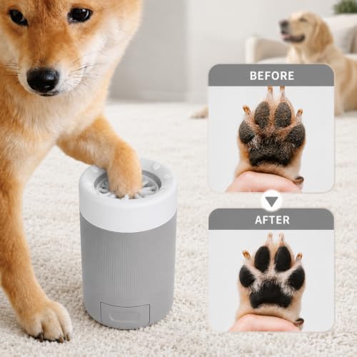 Semi Automatic Dog Paw Cleaner Cup, Portable Pet Foot Washer (Grey) - Image 3