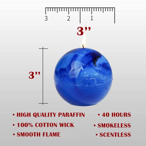 Maitreya Tie Dye Rustic Round Pillar Candles-Unscented Decoration Candles Set Of 3-Clean Burning Drisspless Dinner Candles Of Home Decor Party(Teal) #TOP4