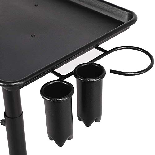 Beltom Chariot de Rangement en Aluminium à 5 Roues Réglable en Hauteur Noir