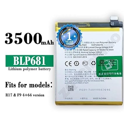 Image of Original BLP681 Battery for Oppo F9, F9 Pro / R17,F9 4+ 64 Vision CPH1879, PBEM00 Battery with 1 Year Warranty****(N246)