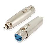 PNGKNYOCN RCA to XLR Adapter RCA Male to XLR Female Gender Changer Audio Coupler Connector（2-Pack）