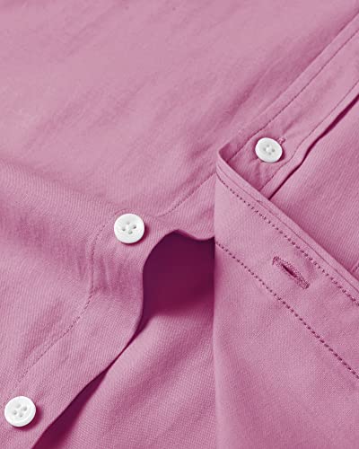 Image of Alimens & Gentle Mens Solid Oxford Shirt Long Sleeve Dress Shirt Work Casual Button Down Shirts with Pocket