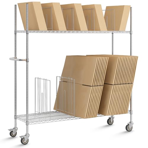 BBTO Portable Steel Cart with Dividers and Wheels