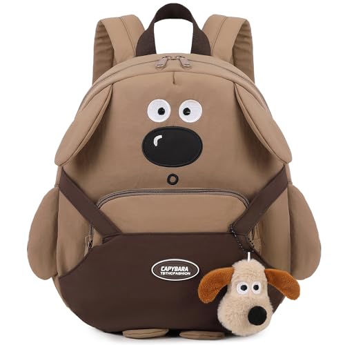 Makukke Rucksack Kinder für ab 3 Jahre 8l Lässig Kinderrucksack, Rucksack Mädchen & Kindergartenrucksack Jungen kindergarten Reiserucksack Wanderrucksack (Dunkelcurry-Hund)