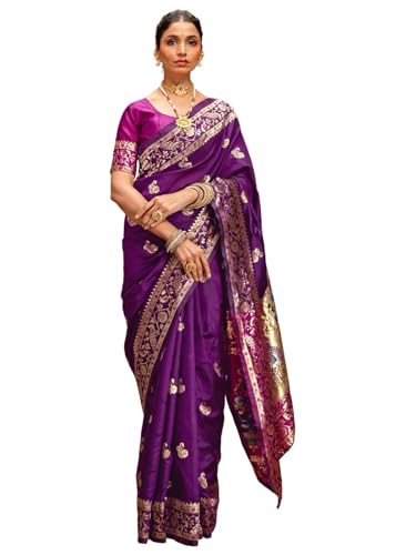 Image of SIRIL Women's Paithani jacquard Silk Saree |Chandrakor Paithani jacquard Saree With Unstitched Blouse Piece