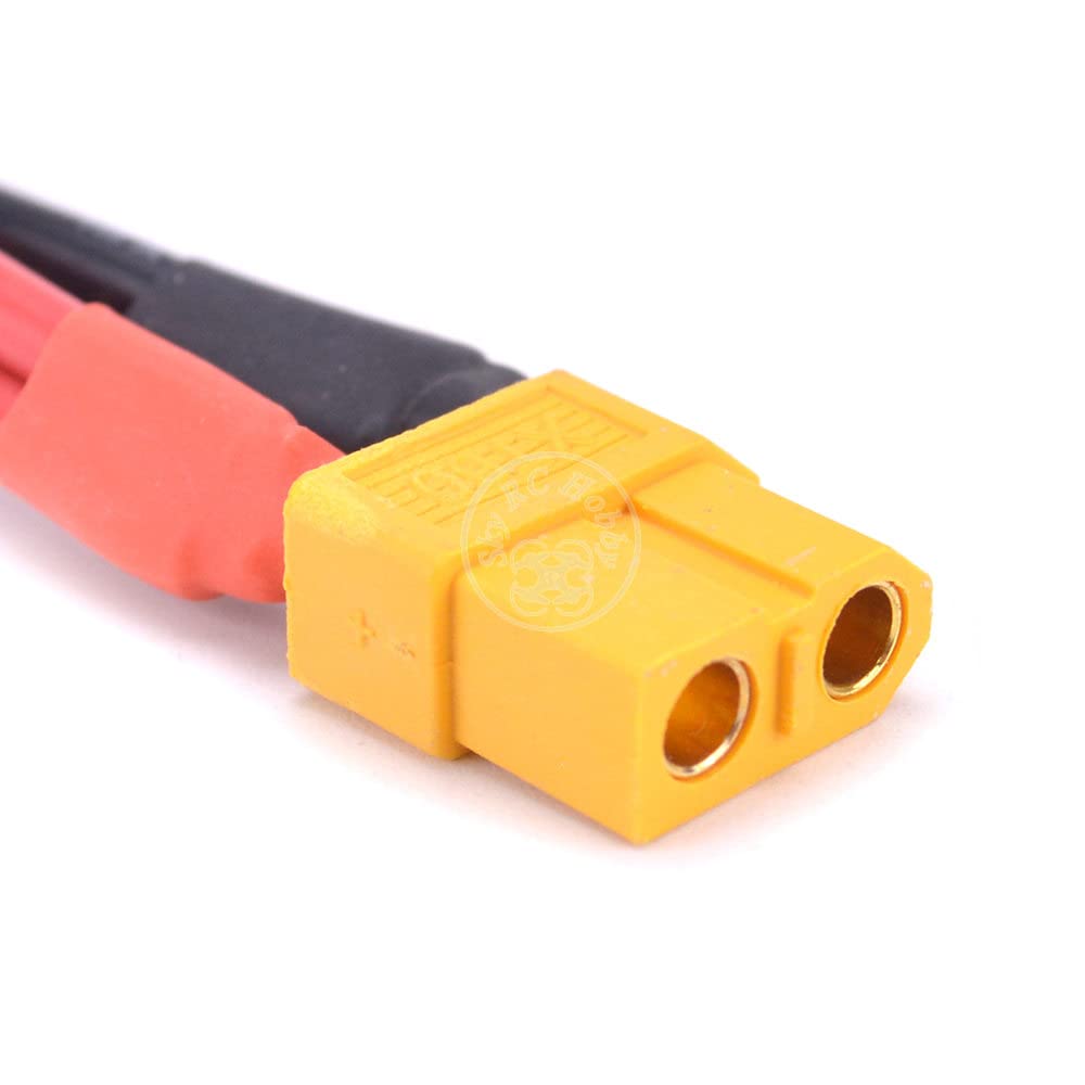 Câble Parallèle XT60 Pour Batteries LiPo - 1 Femelle Vers 2 Mâles, 14 AWG, Gaine Silicone - Pour Modélisme RC