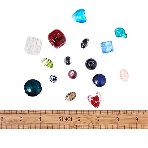 Craftdady 500g Mixed Shapes & Colors Lampwork Glass Beads Loose Beads Fit Most Major Charm Bracelets, 11-29x11-25mm, Hole: 0.5-4mm Random