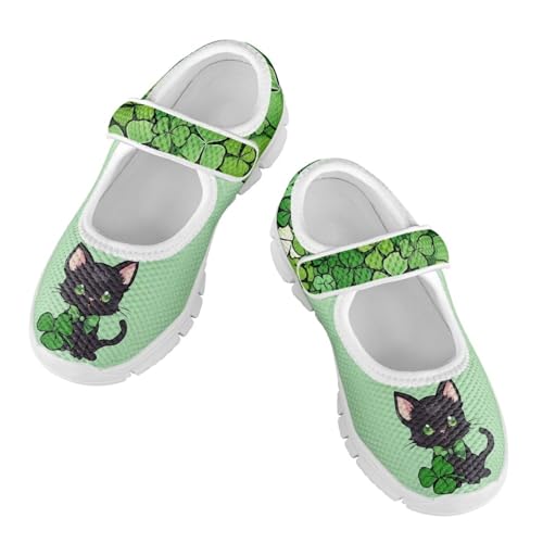 Girls St. Patrick's Day Shoes Mesh Slip On Casual Sneaker Comfort Non Slip Travel Walking Shoe Easter Party Shoes White Sole US 11-15