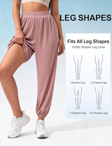 Image of Venzina Track Pants for Women Joggers Pants for Women 5C Ice Silk Cooling Tapered Slimming Ankle Pants with Elastic Waistband for Gym Workout Running Travel