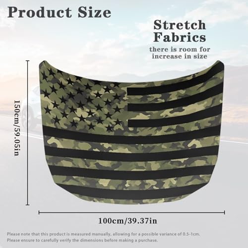 Image of Car Hood Cover, Green Camouflage American Flag Car Hood Protector Auto Hood Flag Waterproof Universal Auto Decorative Accessories for Sedans SUVs Trucks