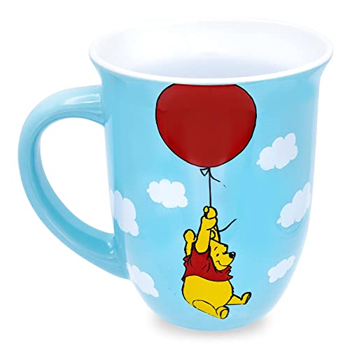 Disney Winnie The Pooh Balloon Float Wide Rim Ceramic Mug | BPA-Free Coffee Cup For Espresso, Tea | Holds 16 Ounces