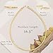 Aobei Pearl 18K Gold Plated Omega Necklace Collar for Women Dainty Thin Snake Chain Choker Layering Jewelry 16.5”