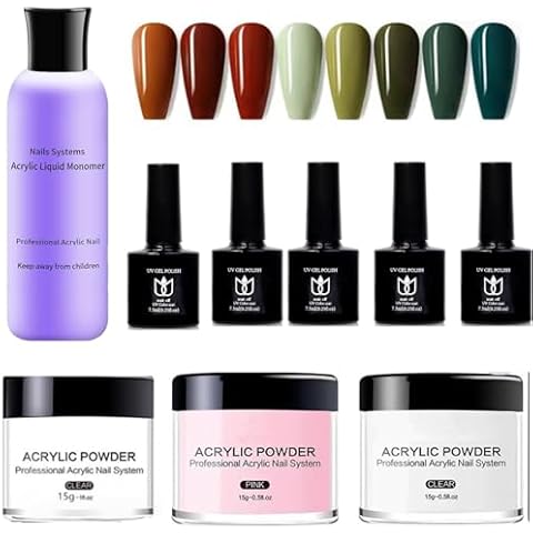 Acrylic Nail Kit, Nail Starter Kit for Beginners with Everything Acrylic Powder Monomer, Gel Nail Polish, Acrylic Liquid Monomer Cover