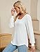 Rapbin Womens Tops Dressy Casual Tunic Tops To Wear With Leggings Square Neck Long Sleeve Shirts Spring Trendy Eyelet Blouses White XXL