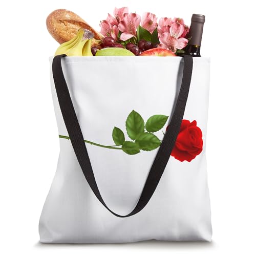 Single Red Rose Tote Bag miniatura 4
