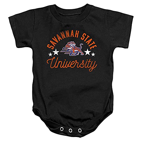 Savannah State University Official Tigers Unisex Infant Snap Suit for Baby,Black, 12 Months